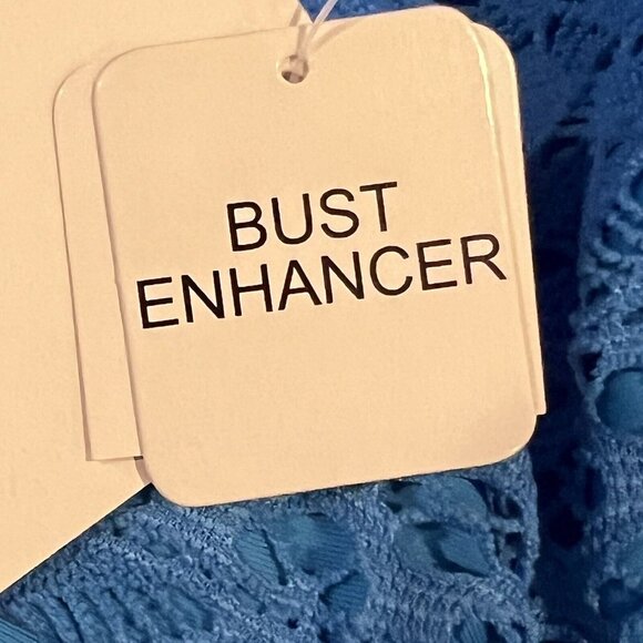 NWT Island Escape Tankini Swim Top Size 8 Strappy Add a Size Bust Enhancer Blue - Picture 8 of 10